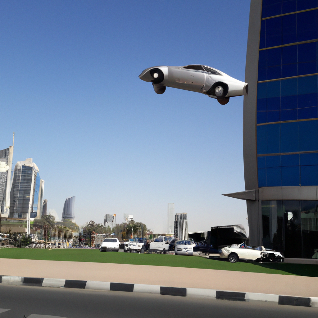 A car flying in dubai