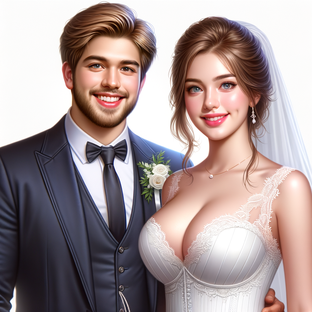 Vreau un portret realistic cu doi tineri casatoriti ,barbatul sa fie gras iar femeia slaba cu sanii mari