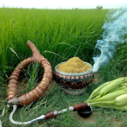 paksitan jut with huka in fields with tura dastar