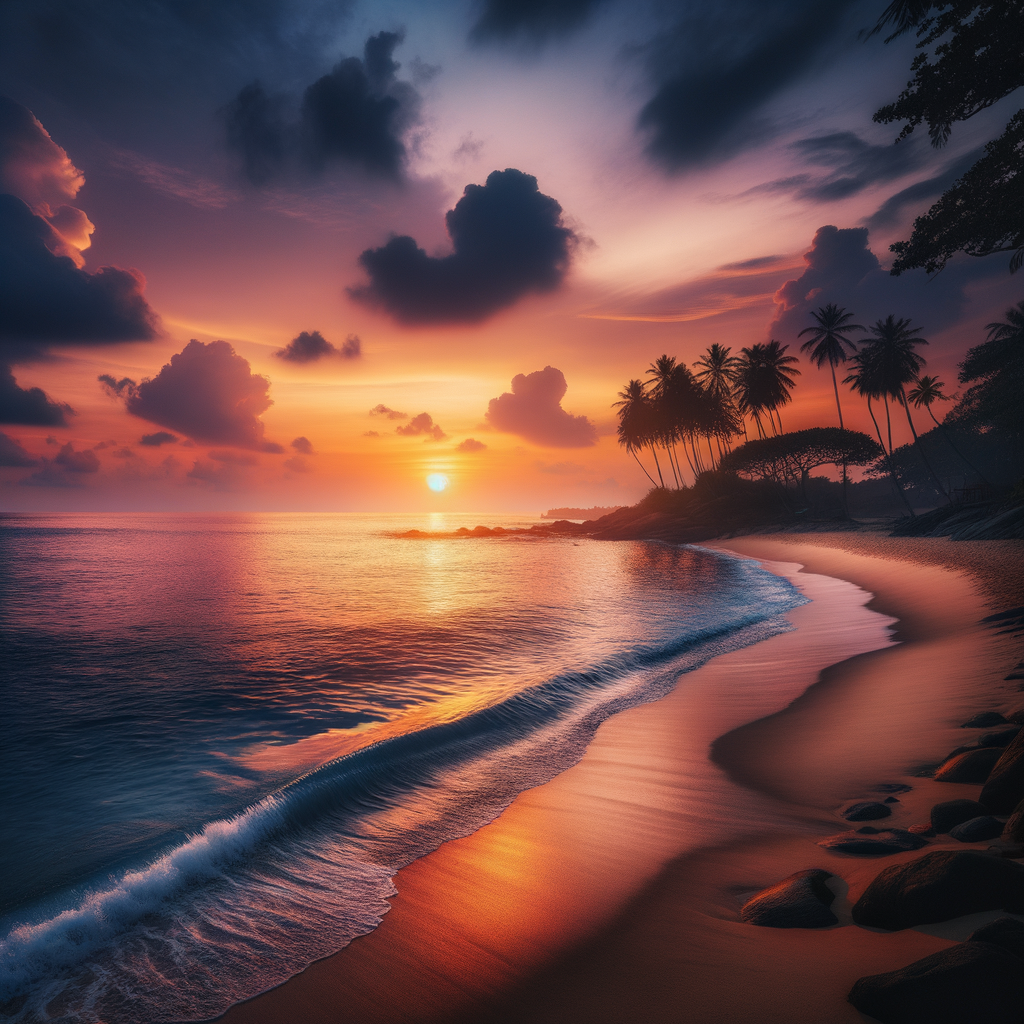 пляж заходу сонця