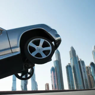 A car flying in dubai
