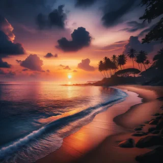 пляж заходу сонця