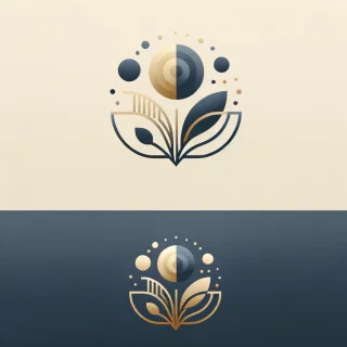 Minimalist elegant logo design for an event planning company, featuring abstract shapes symbolizing celebration and unity, soft gold and navy blue color palette, clean typography, modern vector style, scalable, suitable for print and digital, professional branding.luxury, elegant serif font, golden gradient, high-end branding.